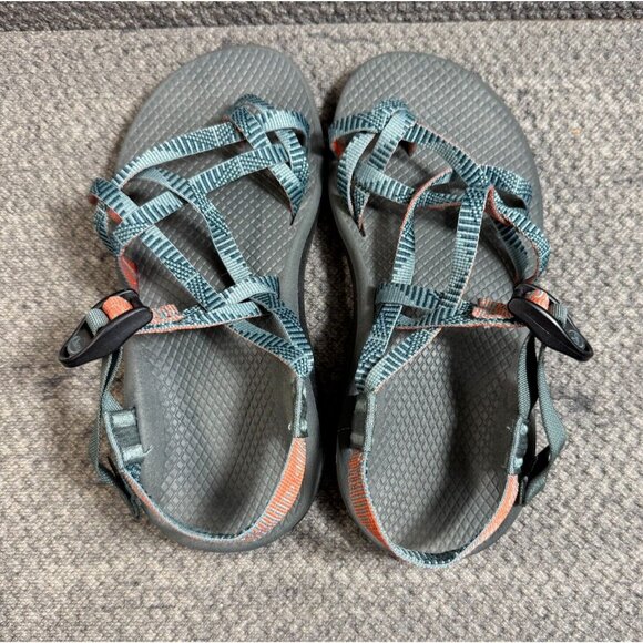 Chaco Womens 7 ZCloud X2 Rune Teal Slingback Toe-loop Hiking Sandals - J106056W - Picture 8 of 9